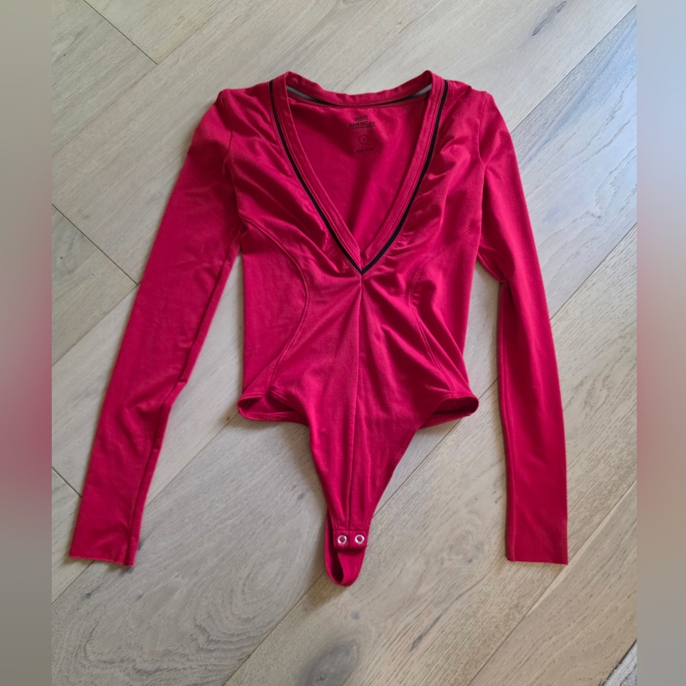 Good American Red And Black Bodysuit